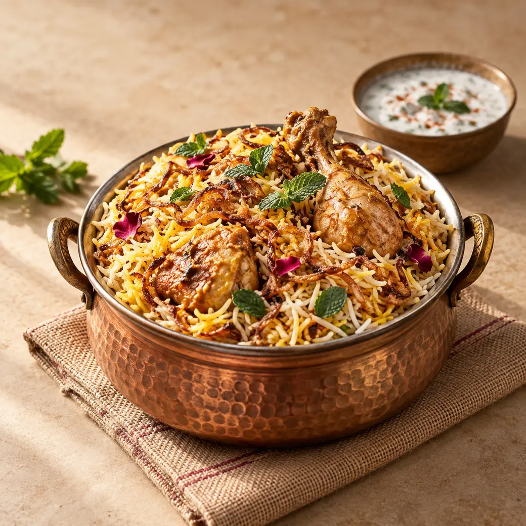 Chicken biryani, cooked with Chicken Biryani Masala